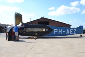 La réplique de Fokker à son arrivée. (Photo Vincent Jacobs)
