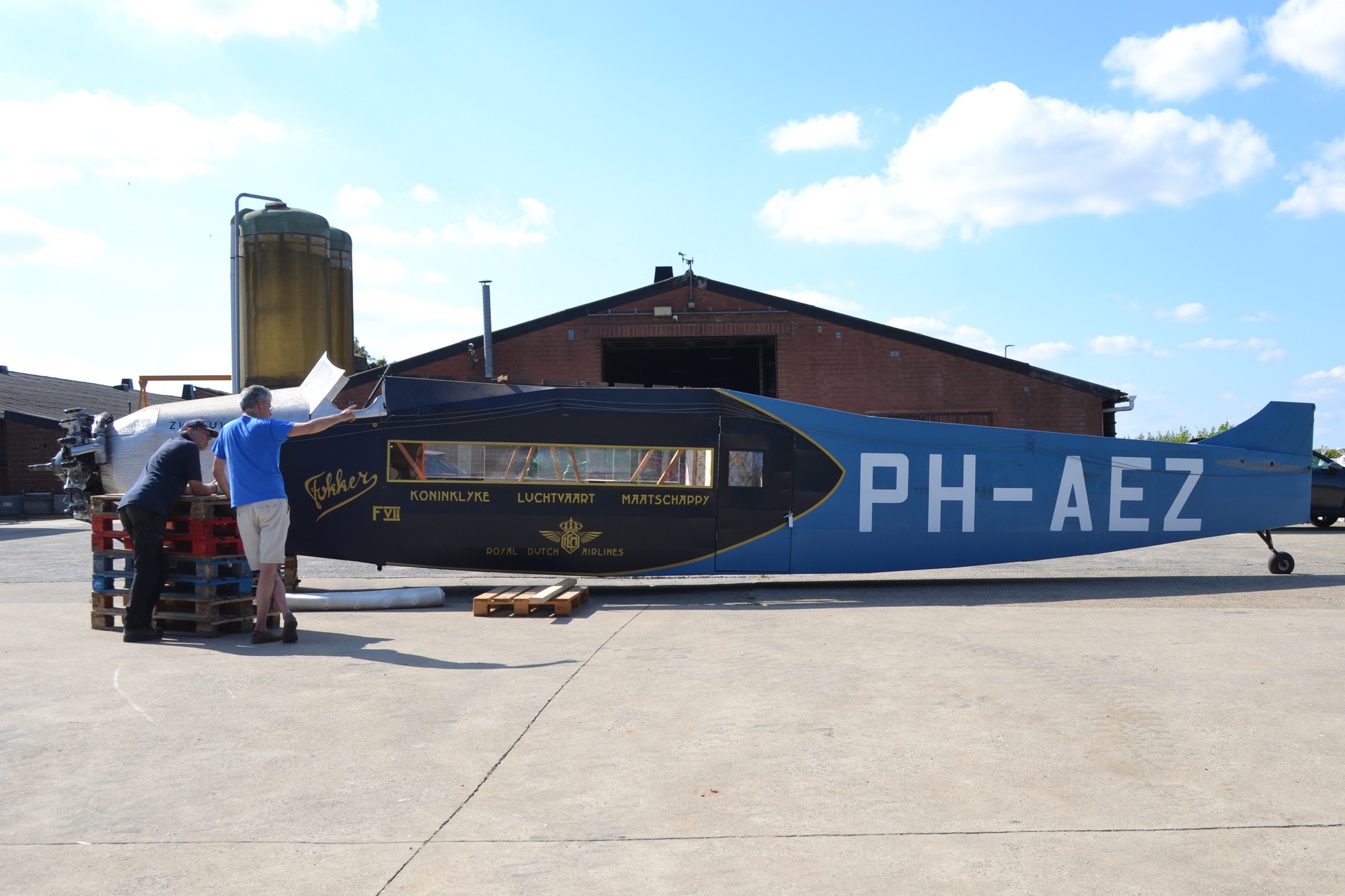La réplique de Fokker à son arrivée. (Photo Vincent Jacobs)